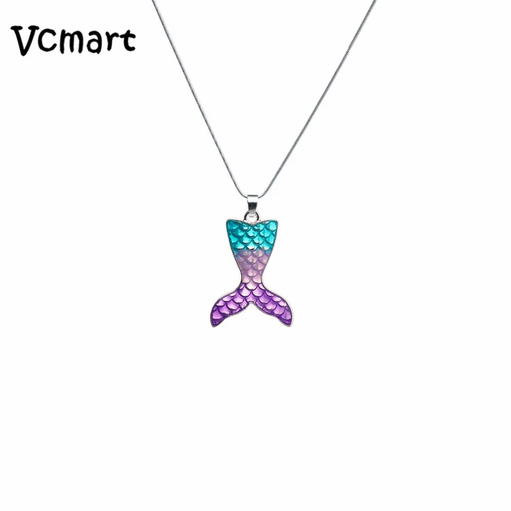 

Vcmart 1Pc 41*29mm Mermaid Fish Tail Pendant Chain Necklace for Girls Best Gift Mermaid Necklace
