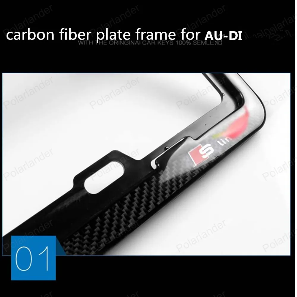

car styling License plate frame for Au-di high-grade carbon fiber size：45.5cm*16cm