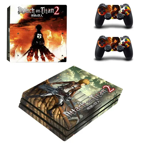 Anime Attack On Titan 2 PS4 Pro Skin Sticker Decal For Sony PS4 PlayStation 4 Console and 2 Controllers PS4 Pro Skins Stickers 