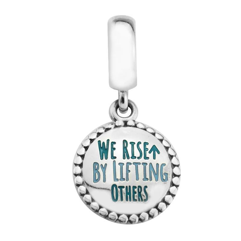 

CKK 925 Sterling Silver Besties We Rise By Lifting Others Dangle Charm, Mixe Charms Beads Jewelry Fits For Bracelets