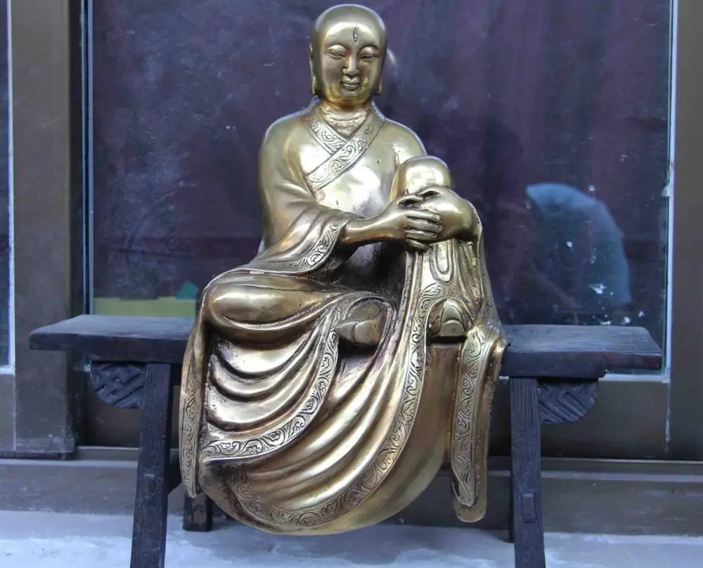 

Tibet Buddhism Temple Copper Bronze Gild arhat Buddhist monk Monk Buddha Statue