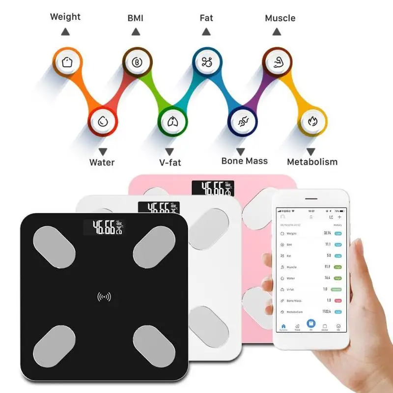 ЖК цифровой умный голос Bluetooth приложение электронные весы для тела Жир весы для Apple/IOS ванная комната бытовой баланс ванная комната весы