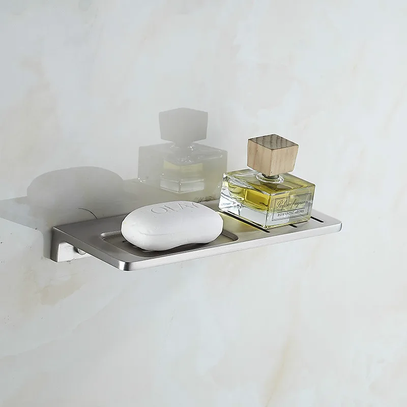 

Space aluminum brushed drain rack soap bar hotel with brushed optional soap holder dressing table