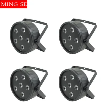 

4pcs/lots 6x12w RGBWA UV 6in1 Led Par Lights With IEC13 Interface UV Par Wall Washer Use For Wedding Party Stage Light
