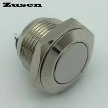 Zusen 16mm GQ16F-10/J/N Momentary Nickel-plated brass Momentary Metal Push Button Switch iP65