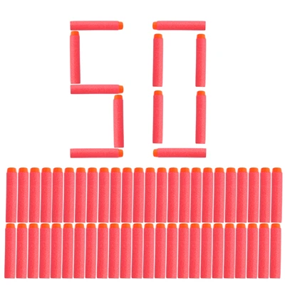 50pcs 8colors Soft Bullet Head Foam Bullets for Nerf N-strike Elite Series 7.2cm*1.3cm 3