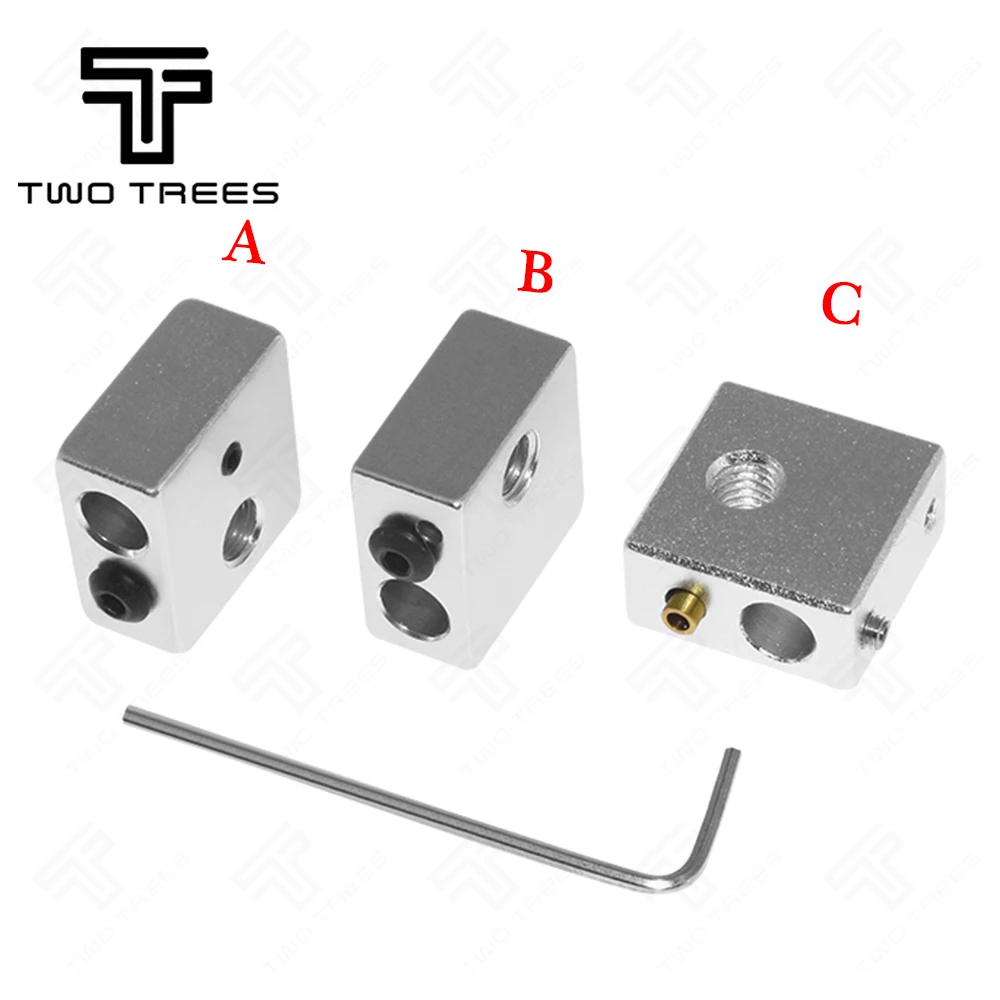 

MK8 Heating aluminum block For MK7/MK8 Extruder Accessories Heat Head Aluminium Part Heated with Screw 3D Printer Part
