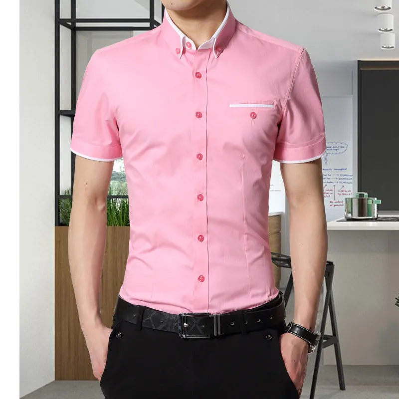 Men's Amazing Short Sleeves Tuxedo Shirt-2