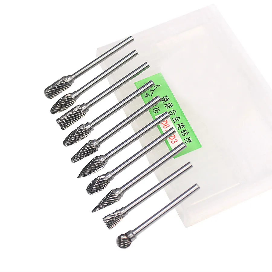 10pcs/Set Dremel Carbide Burrs Drill Bit Set Rotary Burr Micro Drill