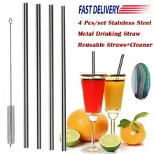 4 шт. трубочкой нержавеющая сталь многоразовые трубочки+ Очиститель кисточки комплект бутылка для воды интимные аксессуары мета напитки Strawl