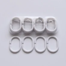 24 шт./компл. белый Пластик C Форма Ванна Пелерина для душа кольца петли гибкие занавески с крючками для ванной комнаты