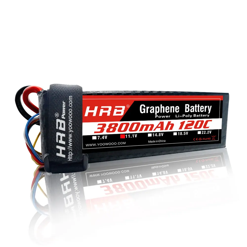 HRB RC lipo батарея 2S 3S 4S 5S 6S 3800mah 120C графеновая батарея 7,4 V 11,1 V 14,8 V 18,5 V 22,2 V 1/8 V Lipo для 1/10 1/12 RC автомобилей trx