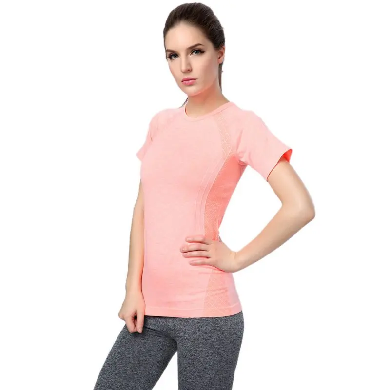 Women Lady Casual Workout Fitness T Shirts Elastic Fit Top-in T-Shirts ...