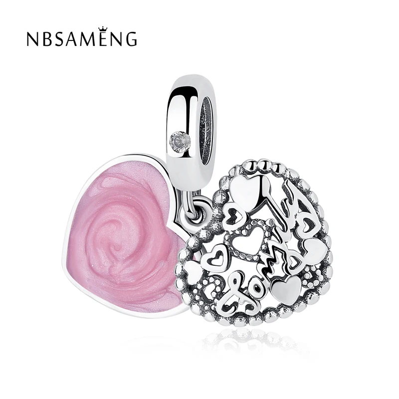 

2018 Sterling Silver 925 Bead Charm Love Makes A Family Charm Beads Fit Original Pandora Bracelet Bangle DIY Jewelry