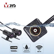 SYS VSYS di Tutto il Corpo Impermeabile Moto Registratore Della Macchina Fotografica P6FL WiFi Dual 1080 P Full HD Moto DVR Dash Cam Nero GPS Box