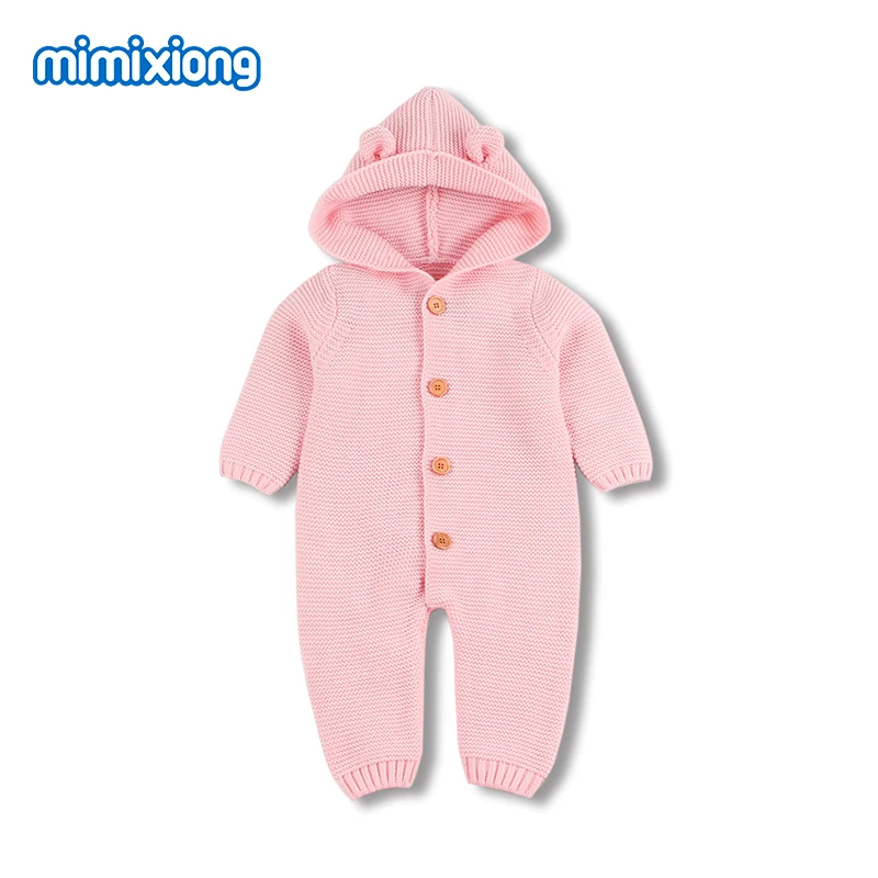 Bebé mameluco 3D Oso de dibujos animados de punto recién nacido Bebes divertido monos mono con capucha moda Niño manga larga mono de los niños Bebé mameluco 3D Oso de dibujos animados de punto recién nacido Bebes divertido monos mono con capucha moda Niño manga larga mono de los niños