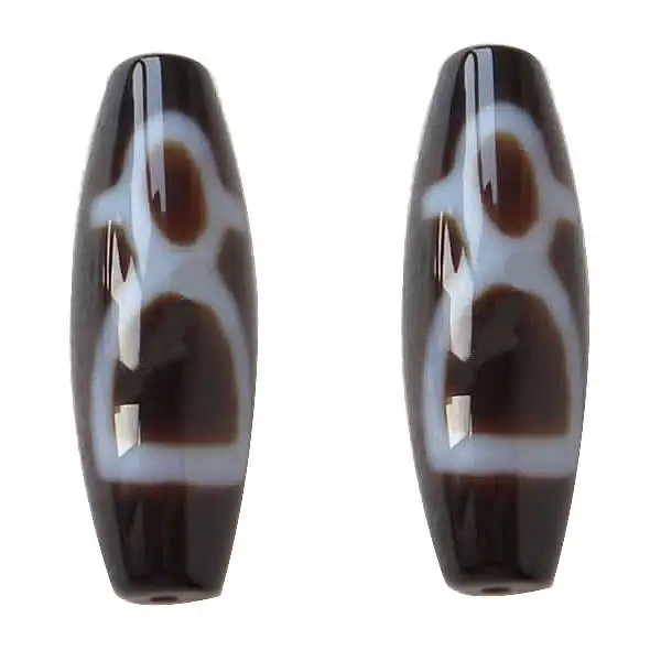 

Amulet Grade AAA Agate Natural Wealth Men Tibetan Dzi Beads Oval 13x38mm Hole:Approx 2mm Free Shipping