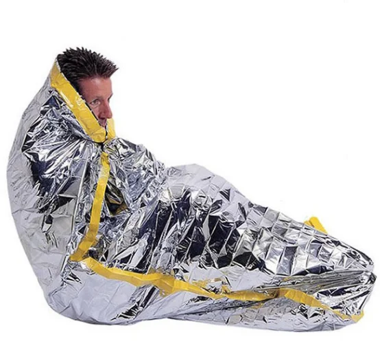 Free shipping Good deal Reusable Emergency Waterproof Survival Silver