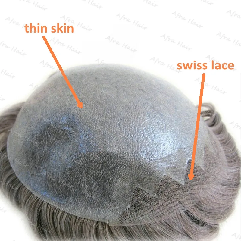 

Skin Pu Toupee Lace Frontal Indian Remy Hair for Men H087
