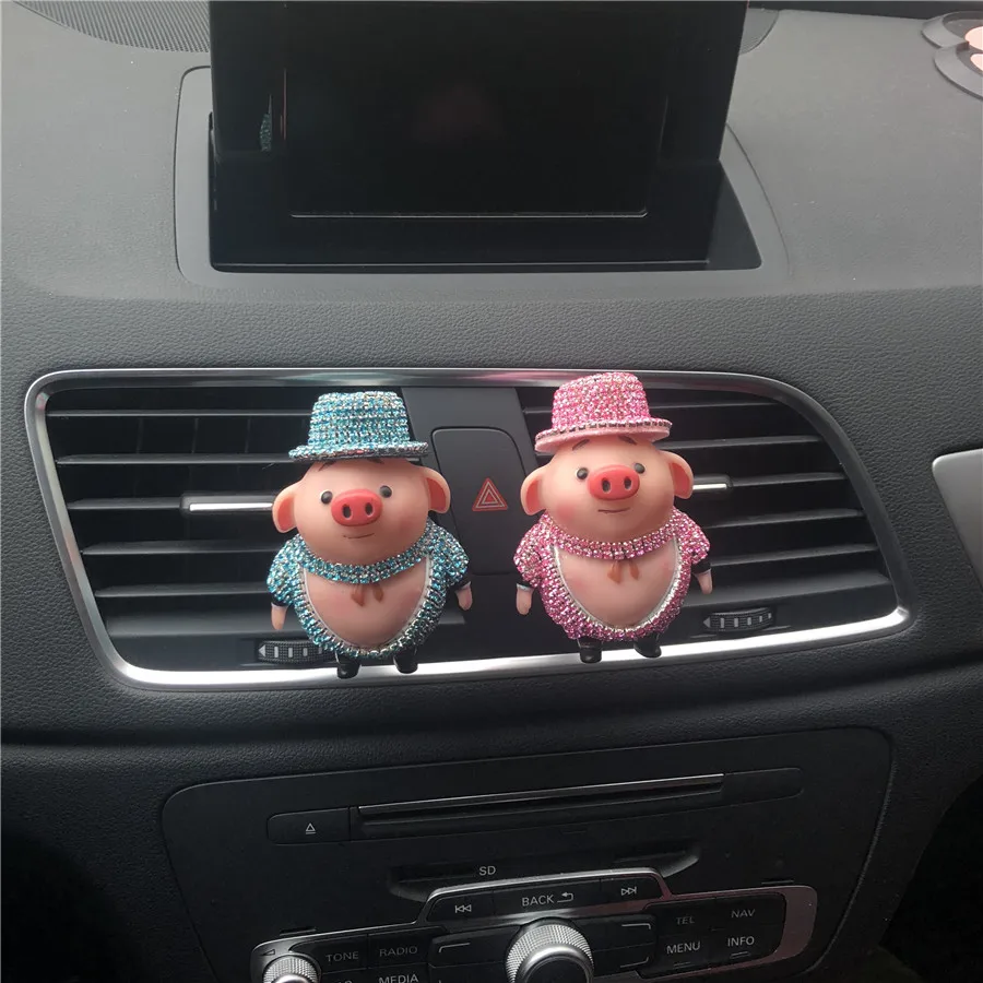 Exquisite lady Car Freshener Cute Diamond Pig Doll Perfume