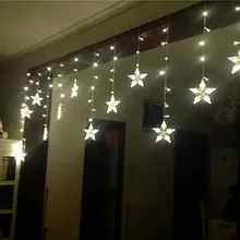 3,5 м* 0,65 м 12 шт. Пентагон Свадебные украшения Продукты светодиодные мигающие лампы комплект лампы Креативный звездный свет занавес