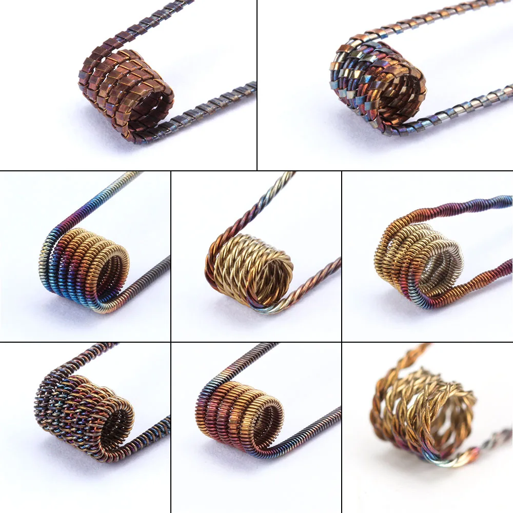

Coil Father Rainbow Heating Wire Fused Clapton Dragon Skin Twisted Quad Hive Staple For Electronic Cigarette RDA RTA RBA Tank