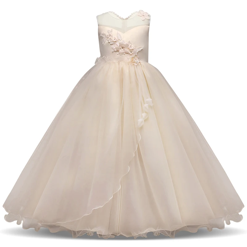 

Dresses For Graduation 2018 Long Elegant Gowns For Kids Girls Party Dress Prom Floral Girlish Evening Dress Teenager Clothes 14T