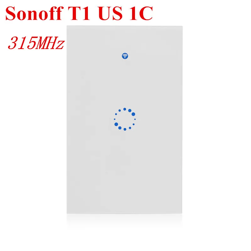 Интеллектуальный выключатель света Sonoff T1 US/EU Wi-Fi RF/APP/сенсорный экран Управление настенный светильник Переключатель 1/2/3 банда 86 Тип Панель настенный сенсорный светильник переключатель умный дом пульт дистанционного управления - Комплект: Sonoff T1 US 1C