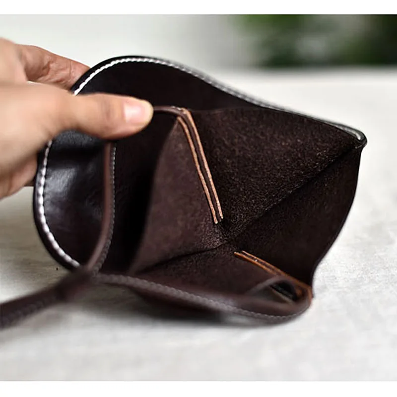 AETOO Original design sense leather round hand bag small bag top layer leather coin purse Chinese national style personality