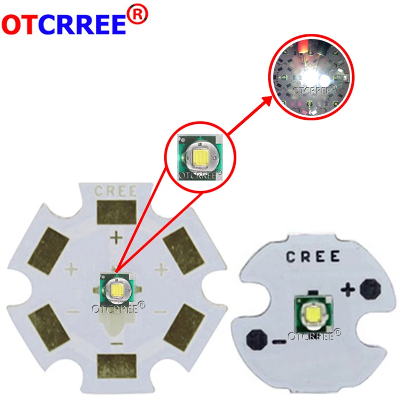 

1-100pcs Cree XPE XP-E R3 1-3W LED Emitter Diode Warm White 3000K Cool White 6500K 8000K 10000K with 20/16/14/8mm heatsink