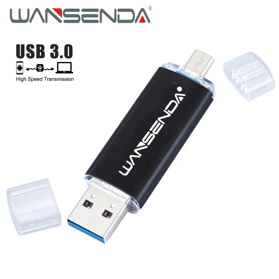 

WANSENDA USB Flash Drive 3.0 128GB OTG Pen Drive Micro Sticks For Mobile Phone Tablets 64GB 32GB 16GB 8GB Pendrive 2 In 1 Stick