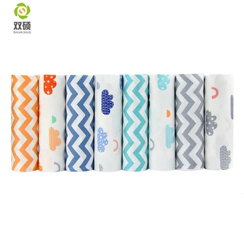 

Shuangshuo Clouds&Stripes Cotton Fabric Patchwork Tissue Cloth Of Handmade DIY Quilting Sewing Baby Sheets Dress 40*50cm 8pcs