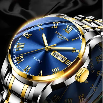 

KIMSDUN Mens Watches Top Brand Luxury KIMSDUN Fashion Watch Men Quartz Watch For Male Auto Date Gold Shell relogio masculino