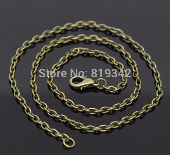 Free Shipping 24 Strands Bronze Plated Lobster Clasp Link Chain