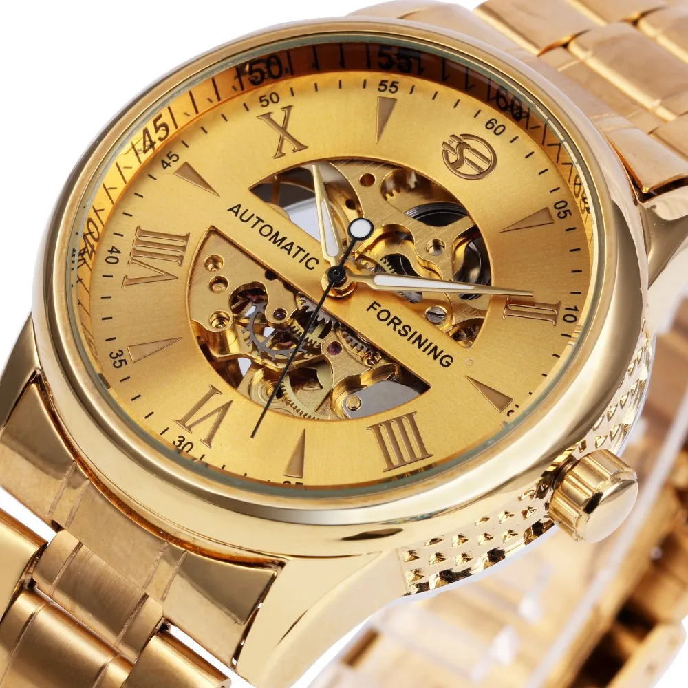 font b WINNER b font Luxury Men Women Watches Automatic Mechanical Lover s Wristwatch Stainless