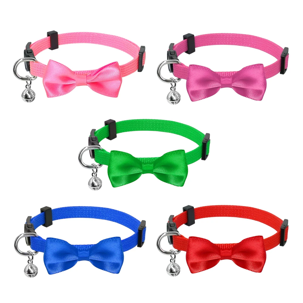 5/10/15pcs Quick Release Kitten Cat Collar Safety Nylon Puppy Dog