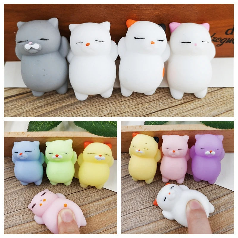 4 шт./лот Kawaii сжимаемые милые мини игрушки для беременных скользящие ленивые Коты