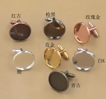 

WholeSale 100pcs/lot DIY Round Cufflink backs Cufflink Support 12MM - 20MM Plated Cufflink Findings Jewelry Accessories Bronze C
