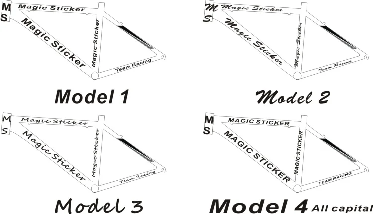 Etiqueta personalizada del nombre de la bicicleta del marco del ciclismo calcomanías personalizadas de la bicicleta pegatinas personalizadas del equipo de carreras