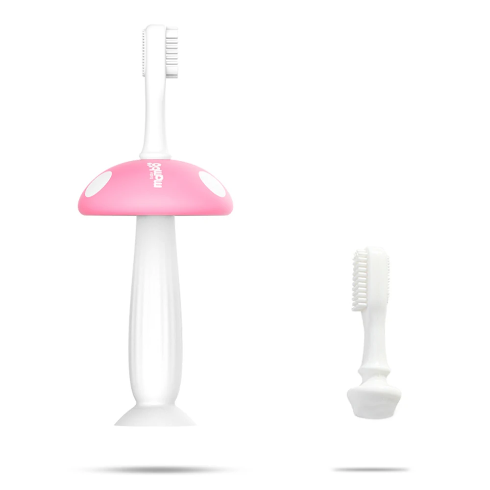 NEW Super soft Baby Training Toothbrush Set Silicone Teether Tongue Gum Massage 2 size brush