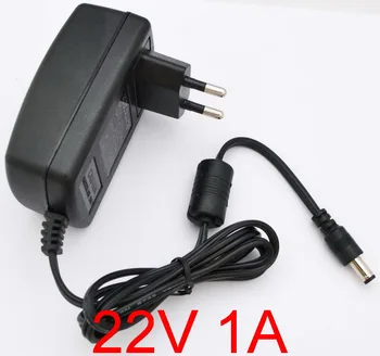 

100PCS high quality 22V1A AC 100V-240V Converter Adapter DC 22V 1A 1000mA Power Supply EU Plug 5.5mm x 2.1-2.5mm