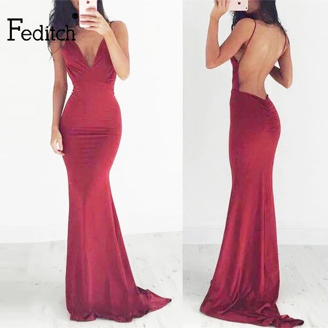 V-Neck Backless Dress