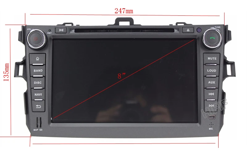 Best IPS Octa Core IPS 4G RAM Android 8.0 Car DVD Player for Toyota Corolla 2007 2008 2009 2010 2011 Car Radio With 32G ROM Bluetooth 1