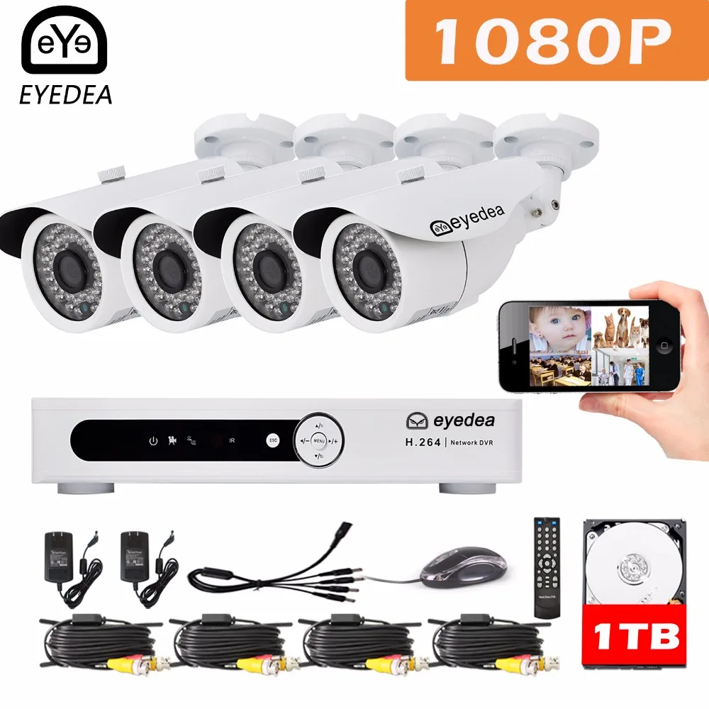 

Christmas Eyedea 8 CH Phone Monitor Video DVR Recorder 2.0MP Bullet Outdoor LED Night Vision CCTV Security Camera System 1TB