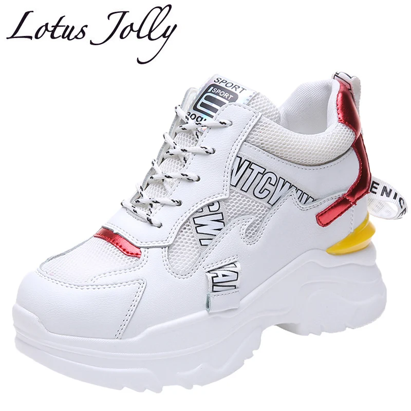 

Women Platform Sneakers 9cm High Heels Summer Casual Shoes Running Shoes Platform Wedges Creeper Mesh Breathable Chunky Sneakers