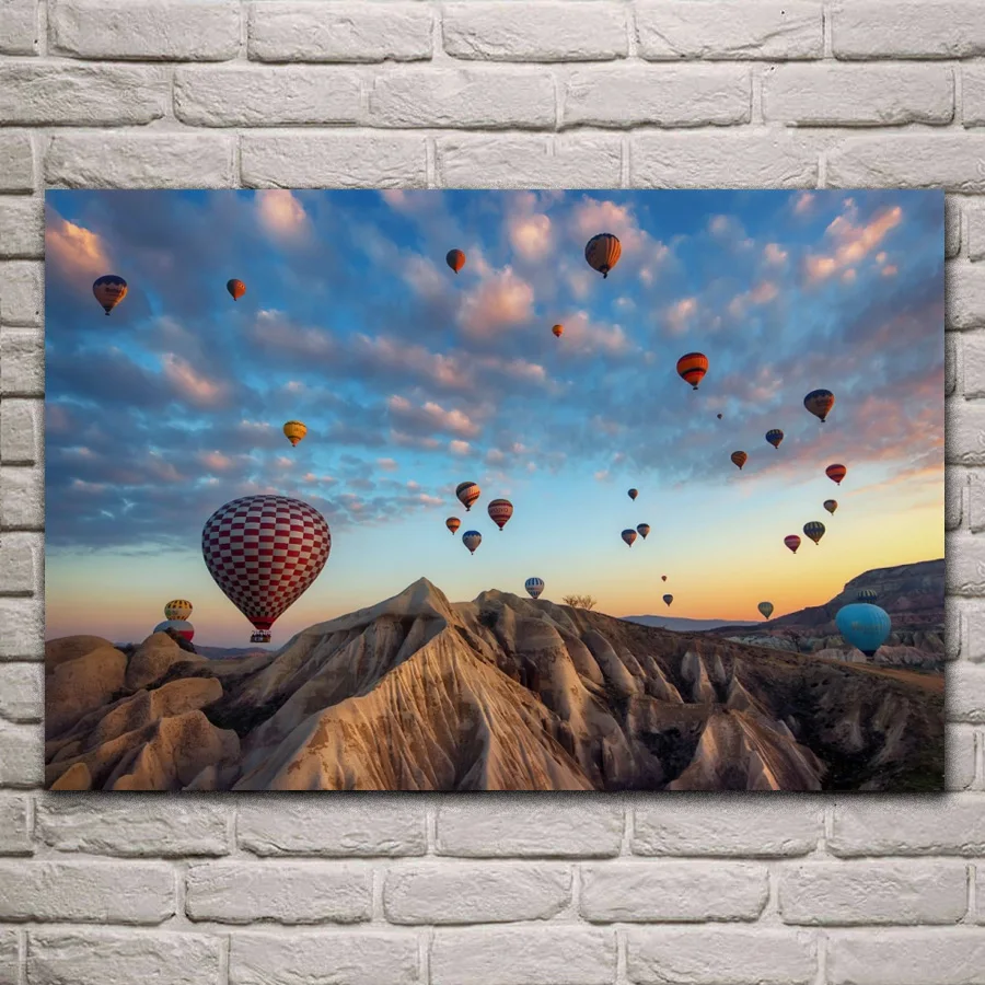 

Nevsehir Avanos Dreams of Cappadocia Turkey living room home wall art decor wood frame fabric posters MC681