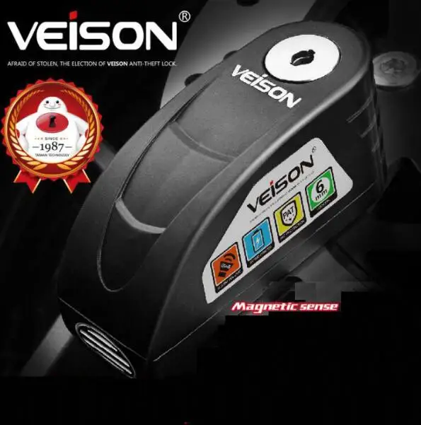 

VEISON Motorcycle Waterproof Alarm Lock Bike Steelmate Disc Lock Warning Security Anti theft Brake Rotor Padlock Alarma Moto