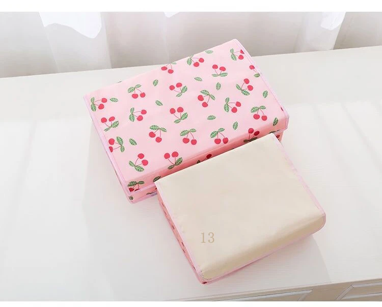 1pcs Cute Pink Drawer Organizador Underwear Non-woven Organizadores With Cover 14 Colors Wardrobe Organizer Box For Socks Bra