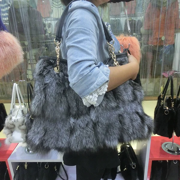 Модная женская сумка на плечо из лисьего меха натурального лисы|bag fur|bag fbag fashion |