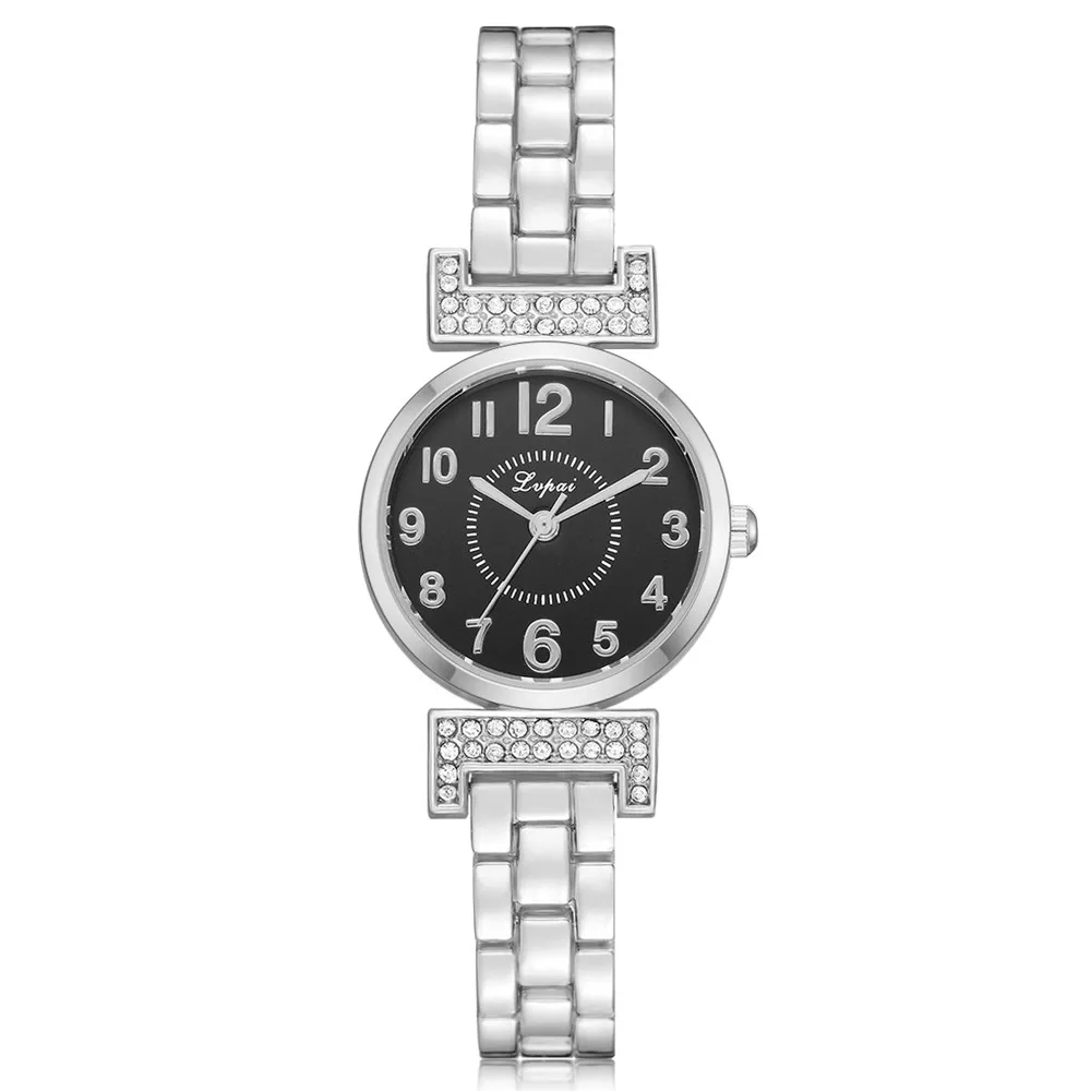 New Lvpai Fashion Brand Round Crystal Women Bracelet Watch Rose Gold Quartz Wristwatches Women Dress Watches Gift Clock